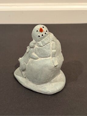 Isabel Bloom Signed Snowman With Rabbit Figurine 2009